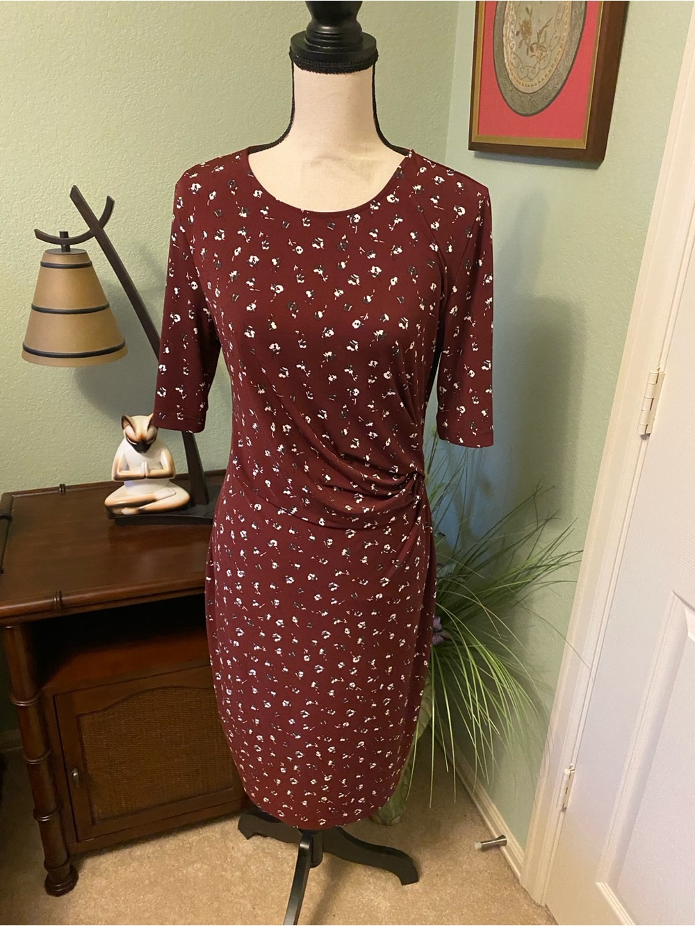Banana Republic Brown Floral Midi Dress